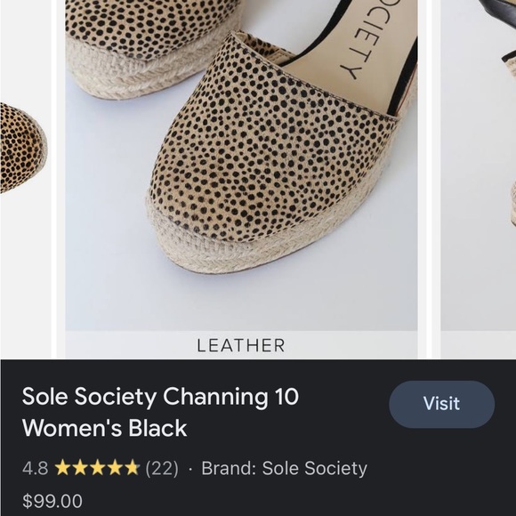 Sole Society So-Channing Black and Tan Dotted Calf Hair Espadrille Wedges - Picture 14 of 16